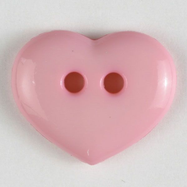 Heart button - Size: 13mm - Color: pink